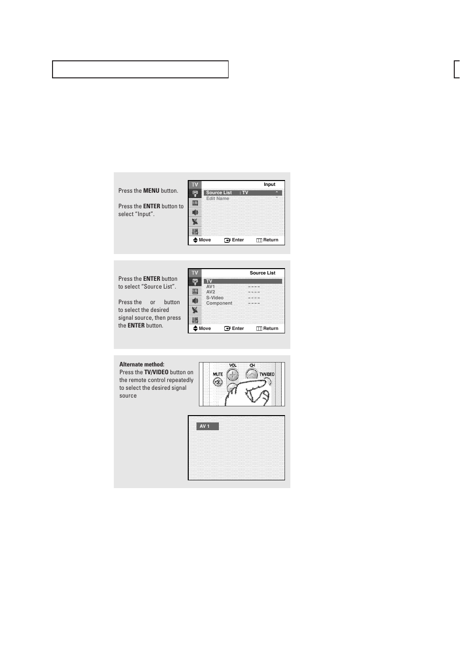 Viewing an external signal source, Setting the signal source | Samsung CL29T21FQ2XXAP User Manual | Page 34 / 61
