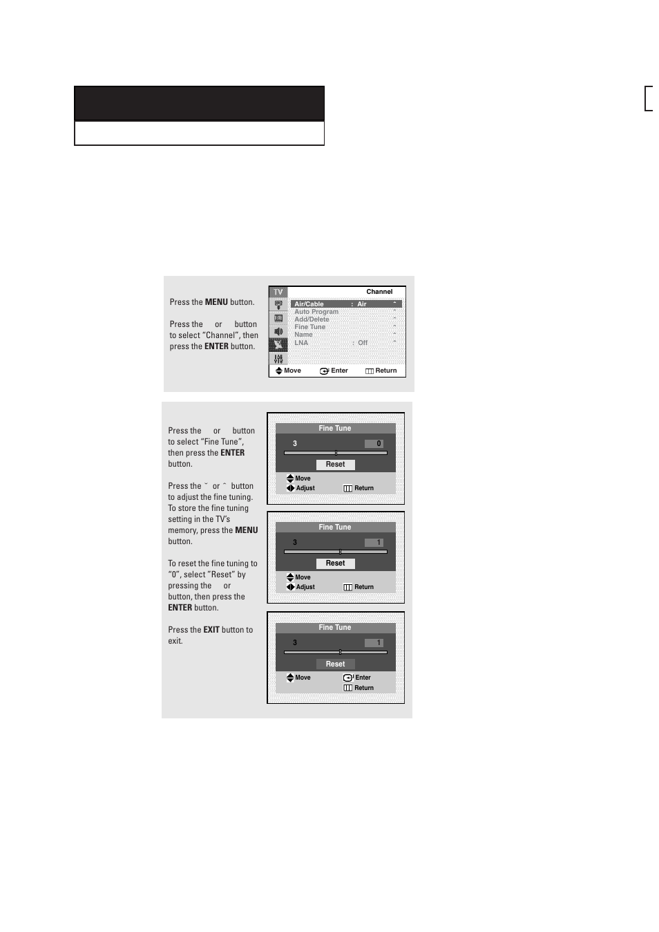 Chapter four :special features, Fine tuning channels | Samsung CL29T21FQ2XXAP User Manual | Page 36 / 61