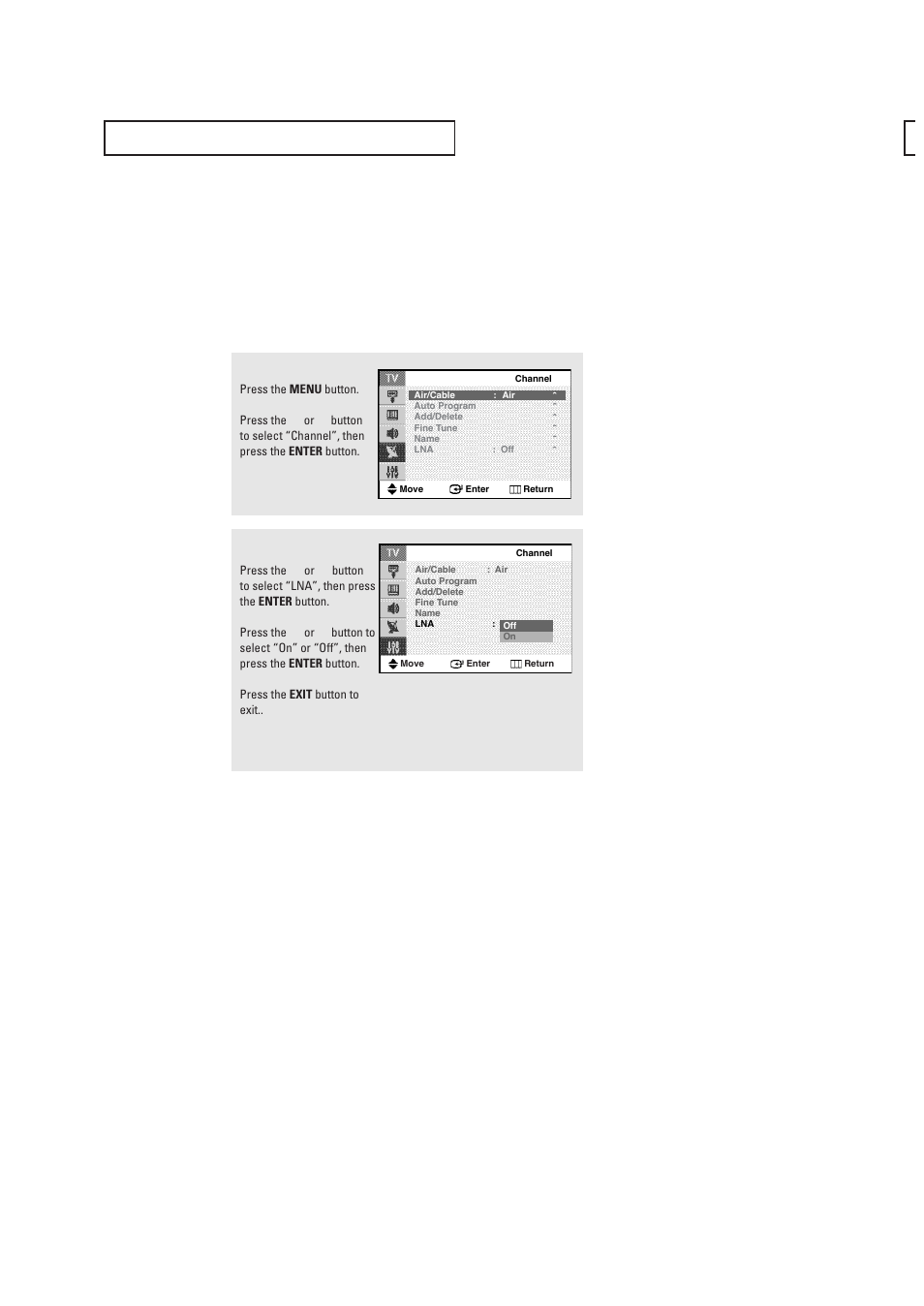Lna (low noise amplifier) (depending on themodel), Lna (low noise amplifier) (depending on the model) | Samsung CL29T21FQ2XXAP User Manual | Page 38 / 61