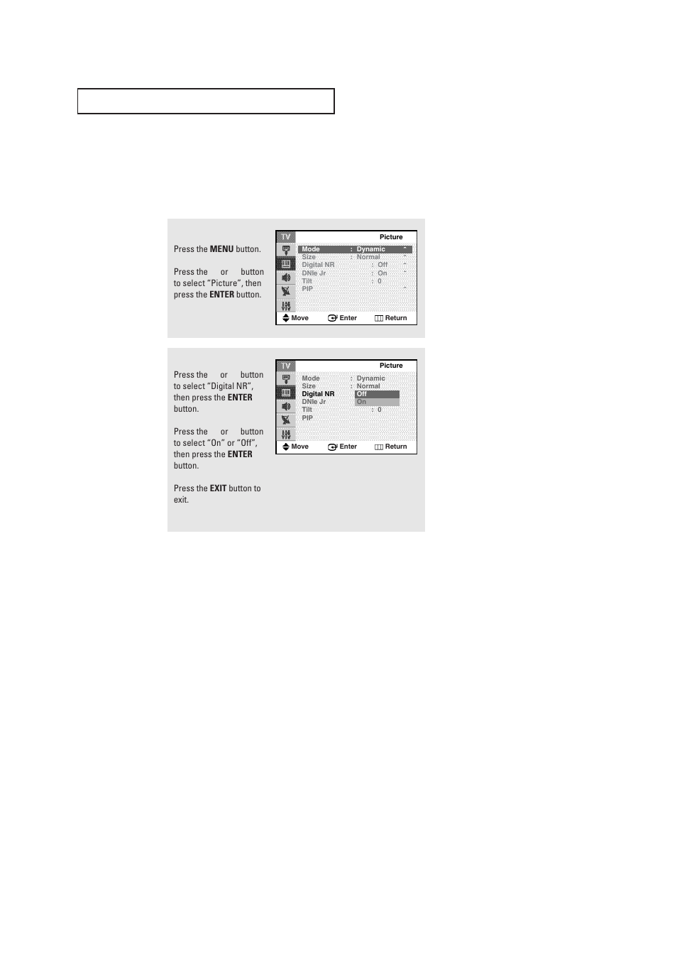 Digital noise reduction | Samsung CL29T21FQ2XXAP User Manual | Page 39 / 61