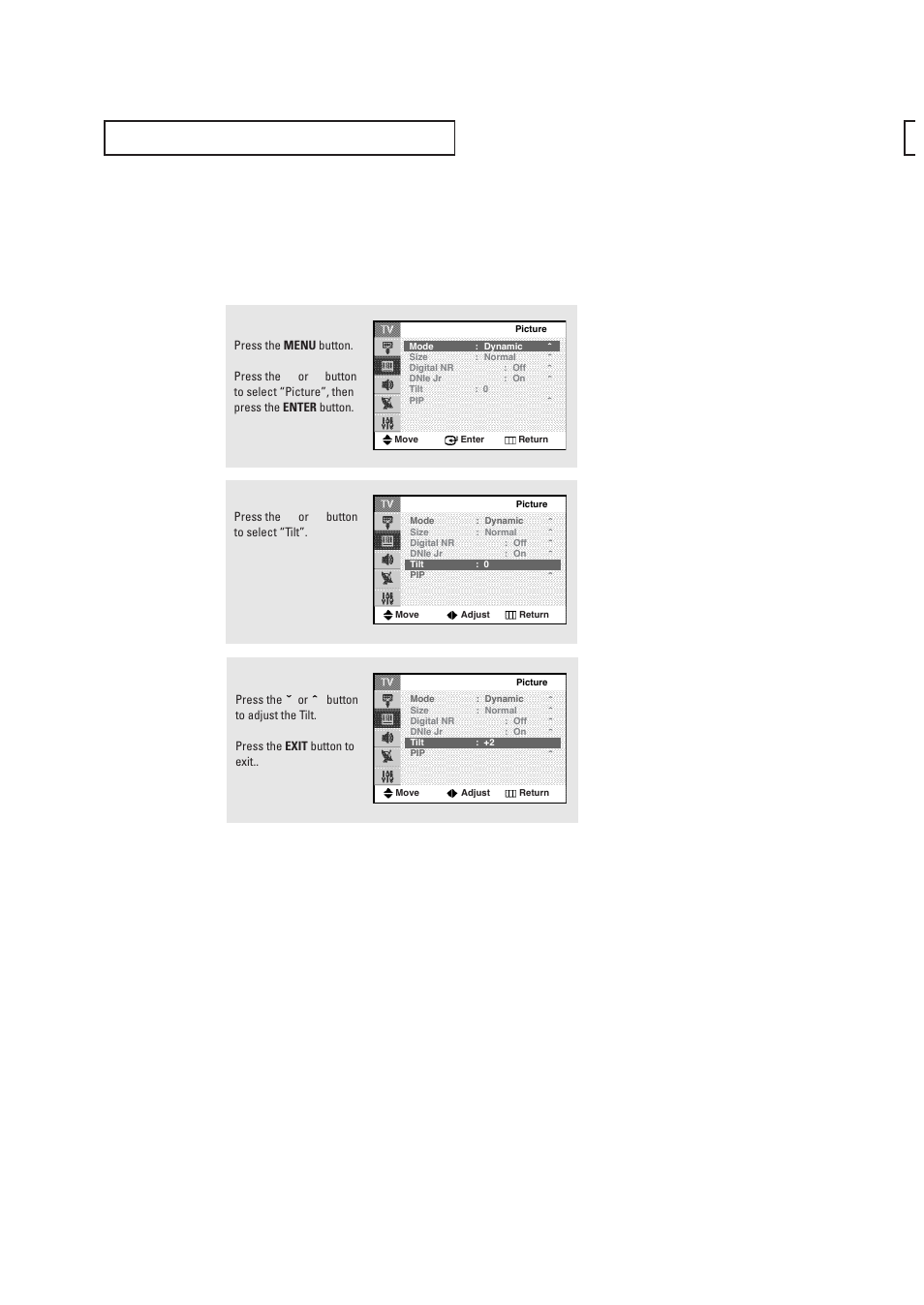 Tilt (depending on the model) | Samsung CL29T21FQ2XXAP User Manual | Page 40 / 61