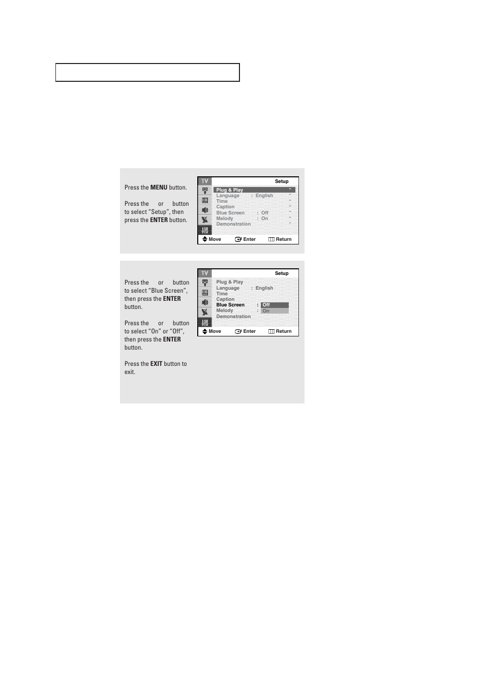 Setting the blue screen mode | Samsung CL29T21FQ2XXAP User Manual | Page 53 / 61