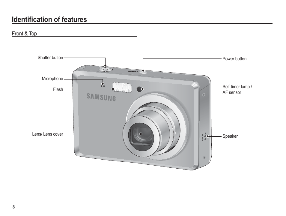 Identifi cation of features | Samsung EC-SL102BBP-US User Manual | Page 9 / 98