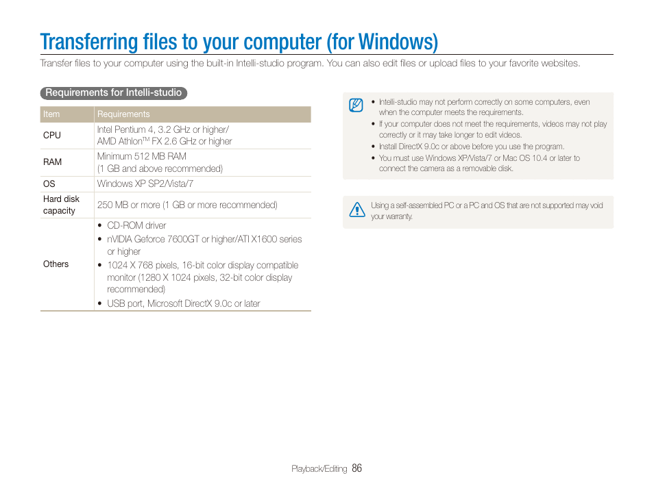 Transferring files to your computer (for windows), Transferring ﬁles to your computer (for windows), Transferring ﬁles to your computer | For windows) | Samsung EC-CL80ZZBPAUS User Manual | Page 87 / 135