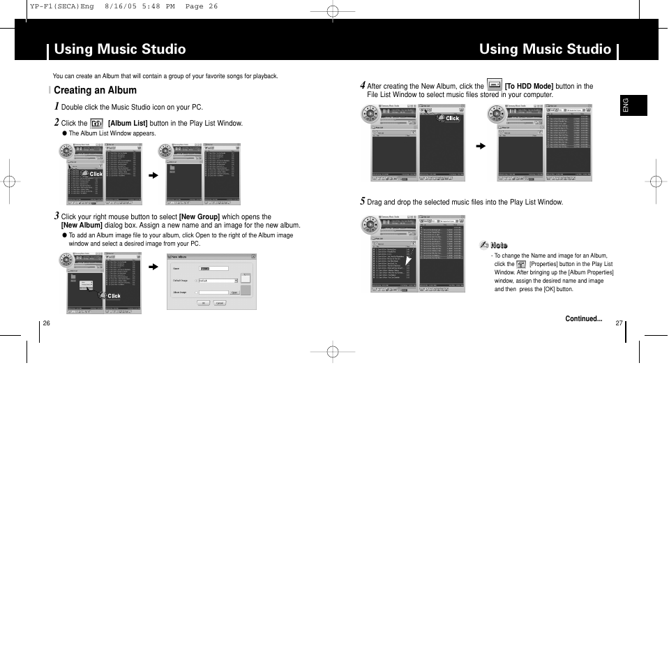 Using music studio | Samsung YP-F1ZW-XAA User Manual | Page 14 / 31