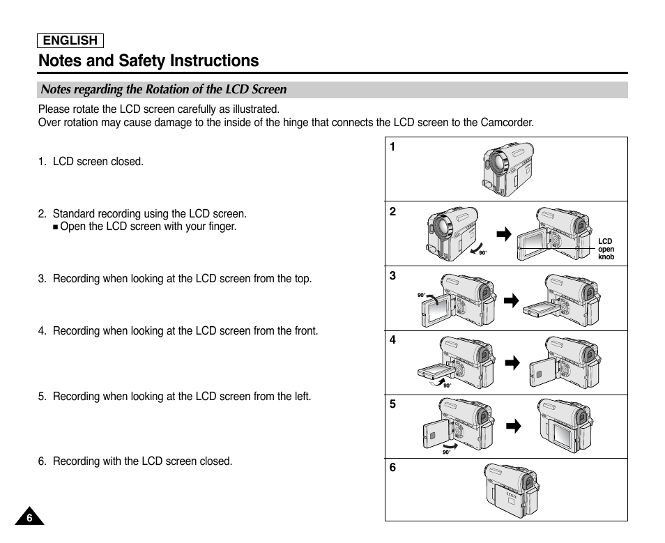 Notes and safety instructions | Samsung SC-D353-XAP User Manual | Page 10 / 128