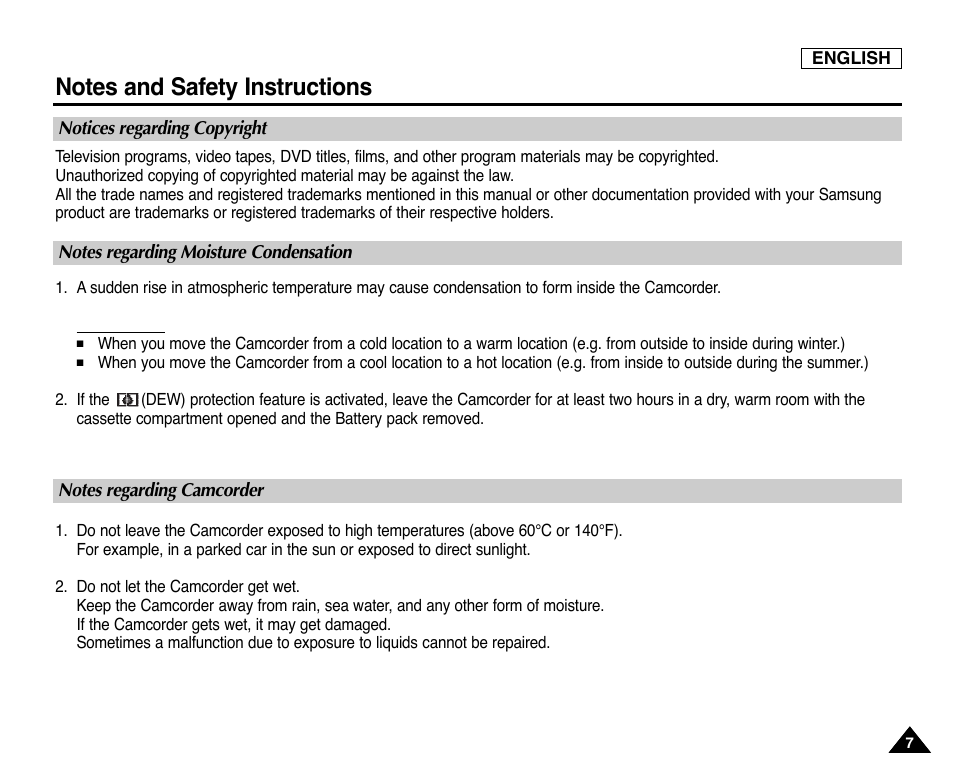 Samsung SC-D353-XAP User Manual | Page 11 / 128