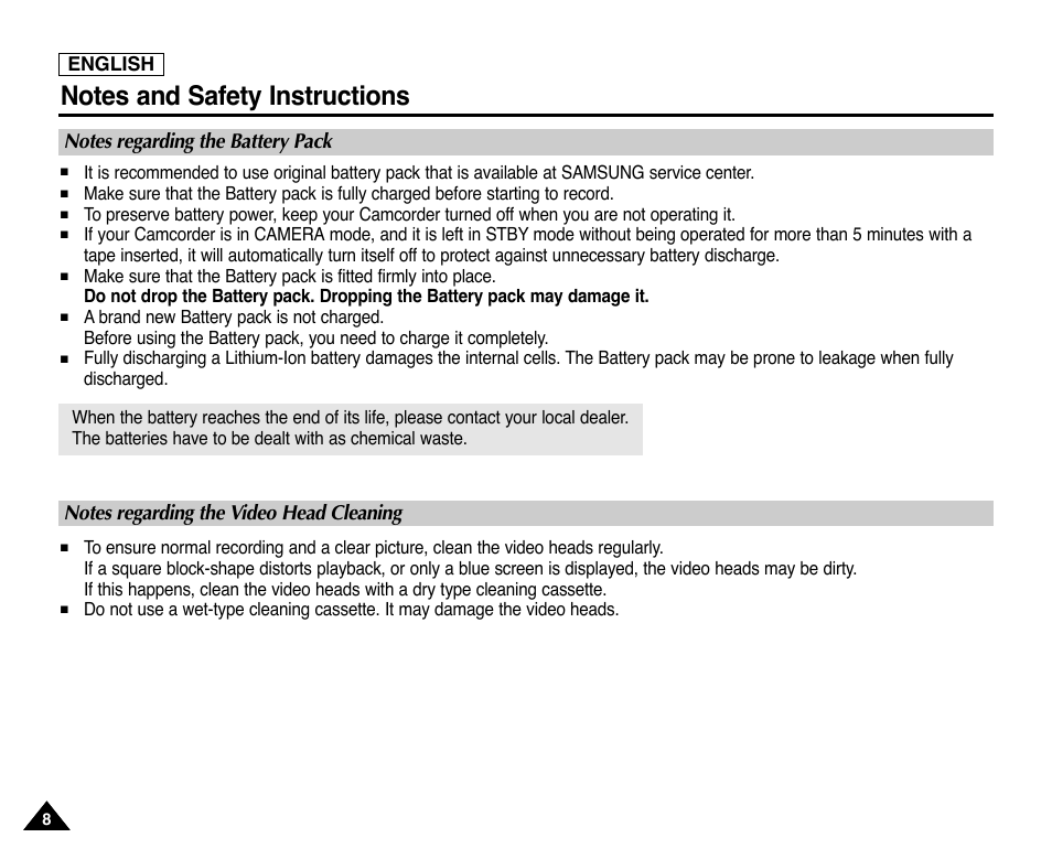 Samsung SC-D353-XAP User Manual | Page 12 / 128