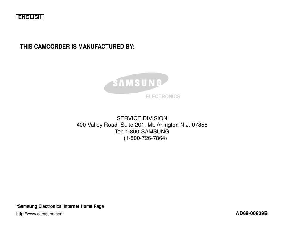 Samsung SC-D353-XAP User Manual | Page 128 / 128