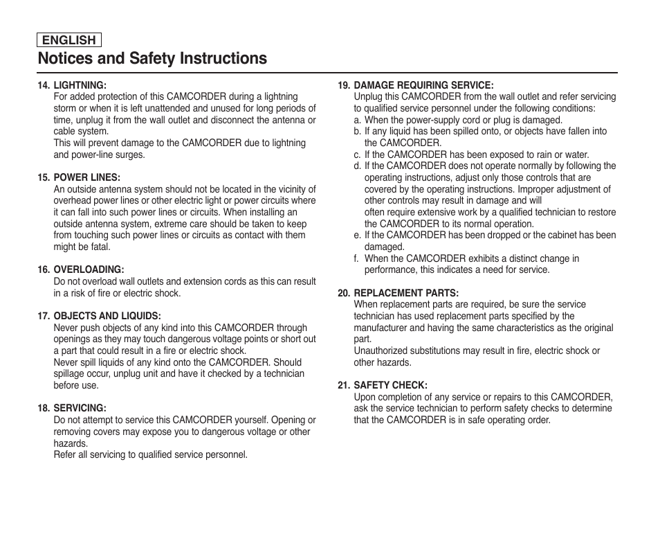 Notices and safety instructions | Samsung SC-D353-XAP User Manual | Page 4 / 128