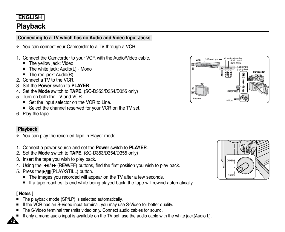 Playback, English | Samsung SC-D353-XAP User Manual | Page 76 / 128