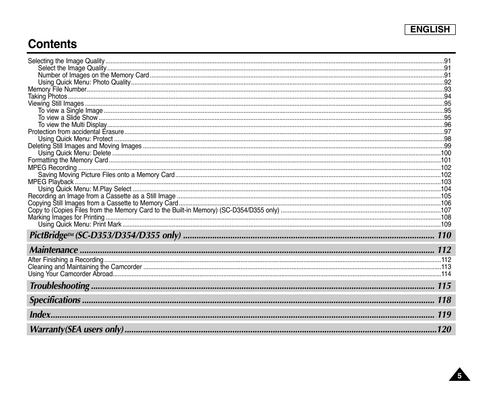 Samsung SC-D353-XAP User Manual | Page 9 / 128