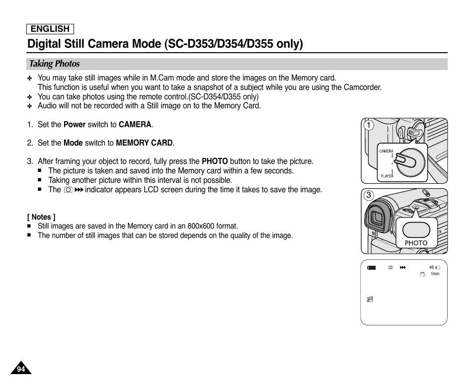 Taking photos | Samsung SC-D353-XAP User Manual | Page 98 / 128
