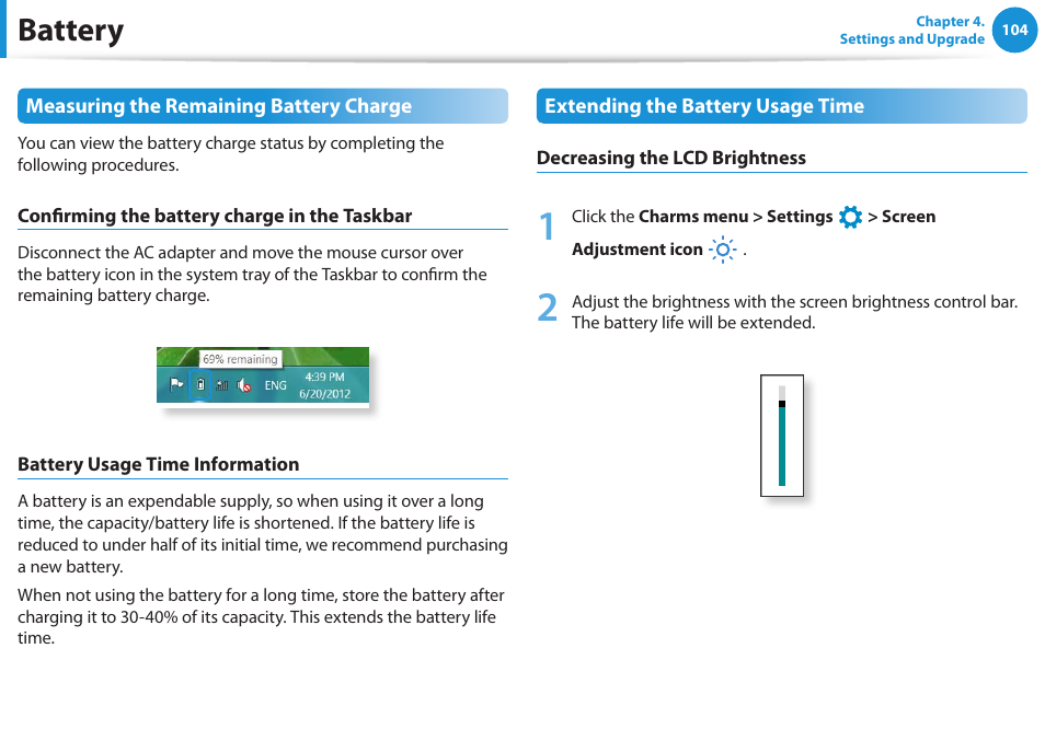 Battery | Samsung NP530U3C-A04US User Manual | Page 105 / 154