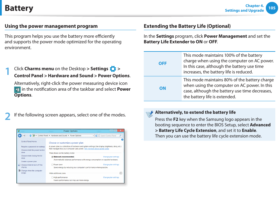 Battery | Samsung NP530U3C-A04US User Manual | Page 106 / 154