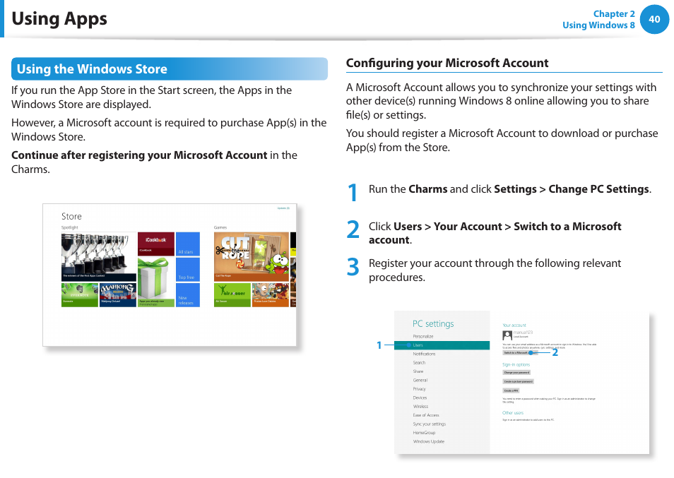 Using apps | Samsung NP530U3C-A04US User Manual | Page 41 / 154
