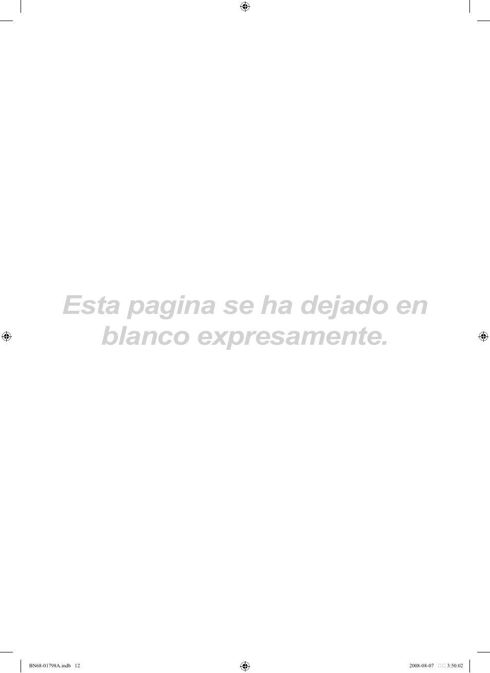 Esta pagina se ha dejado en blanco expresamente | Samsung LN32A300J1DXZA User Manual | Page 36 / 37