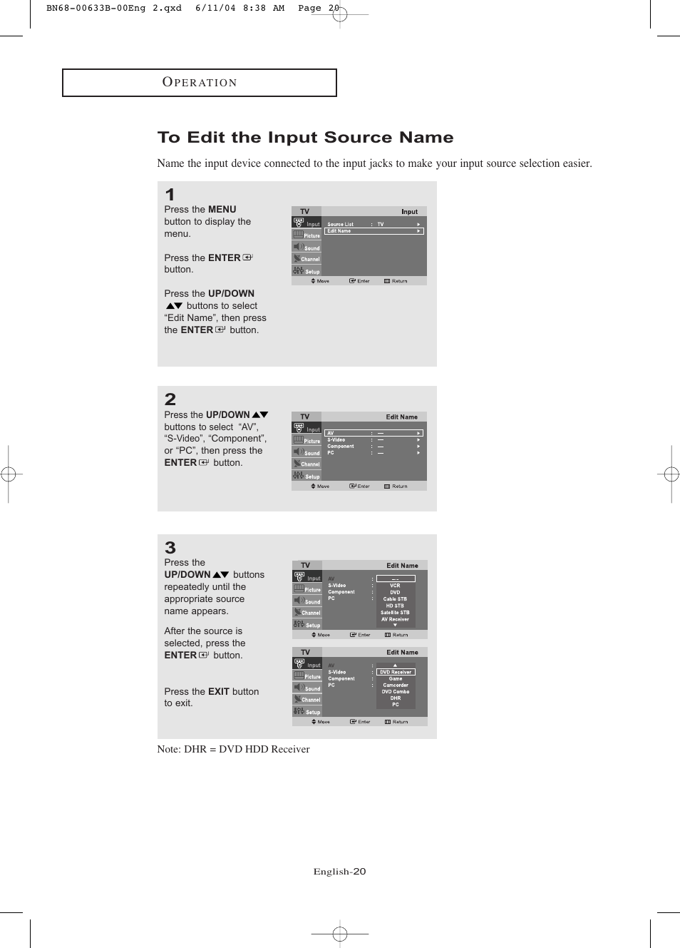 To edit the input source name | Samsung LTP1745X-XAA User Manual | Page 25 / 66