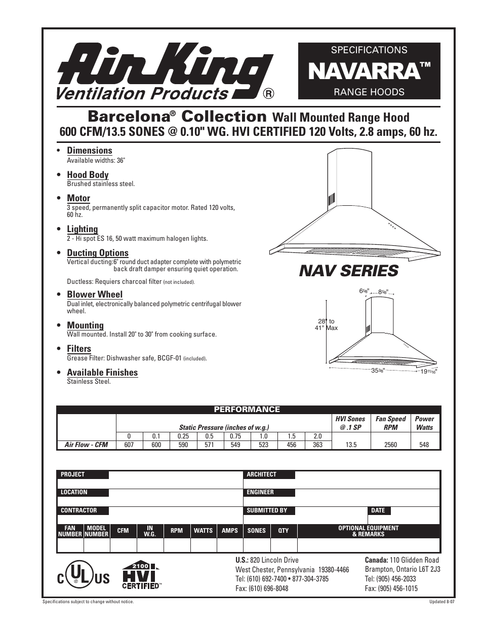 Air King NAVARRA User Manual | 1 page