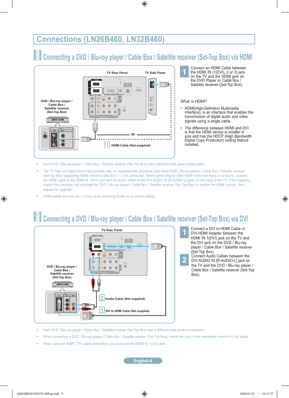 Samsung LN22B460B2DXZA User Manual | Page 9 / 20