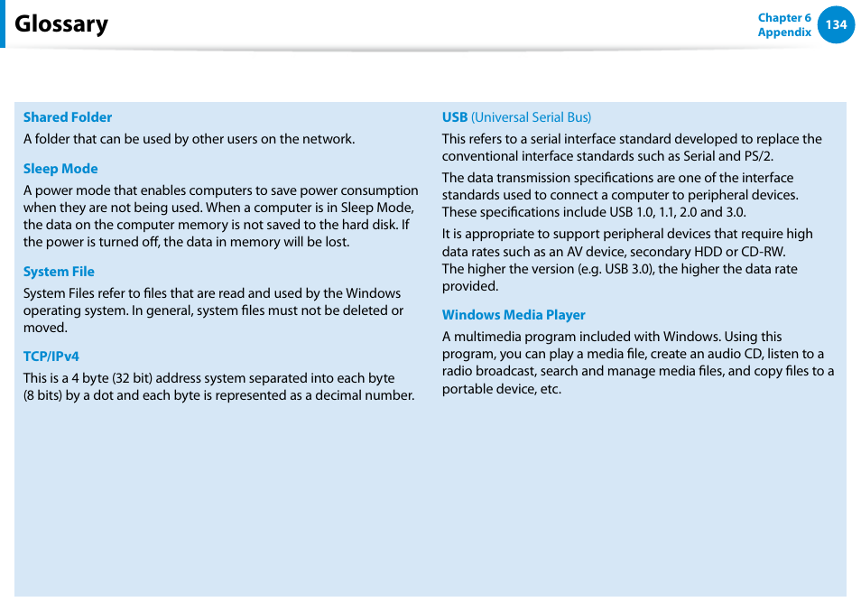 Glossary | Samsung DP700A3D-K02US User Manual | Page 135 / 136
