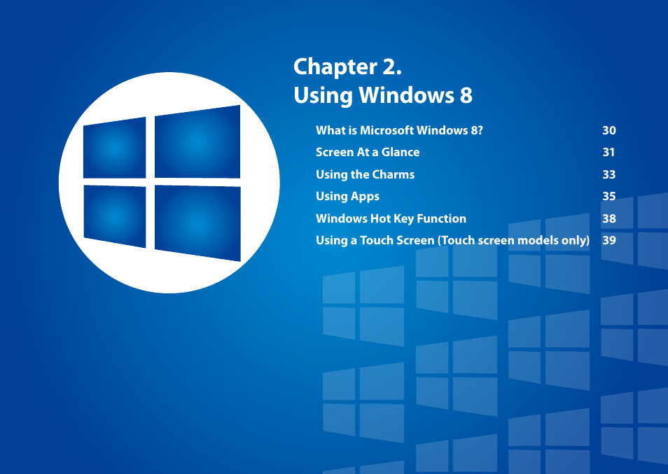 Chapter 2. using windows 8 | Samsung DP700A3D-K02US User Manual | Page 30 / 136