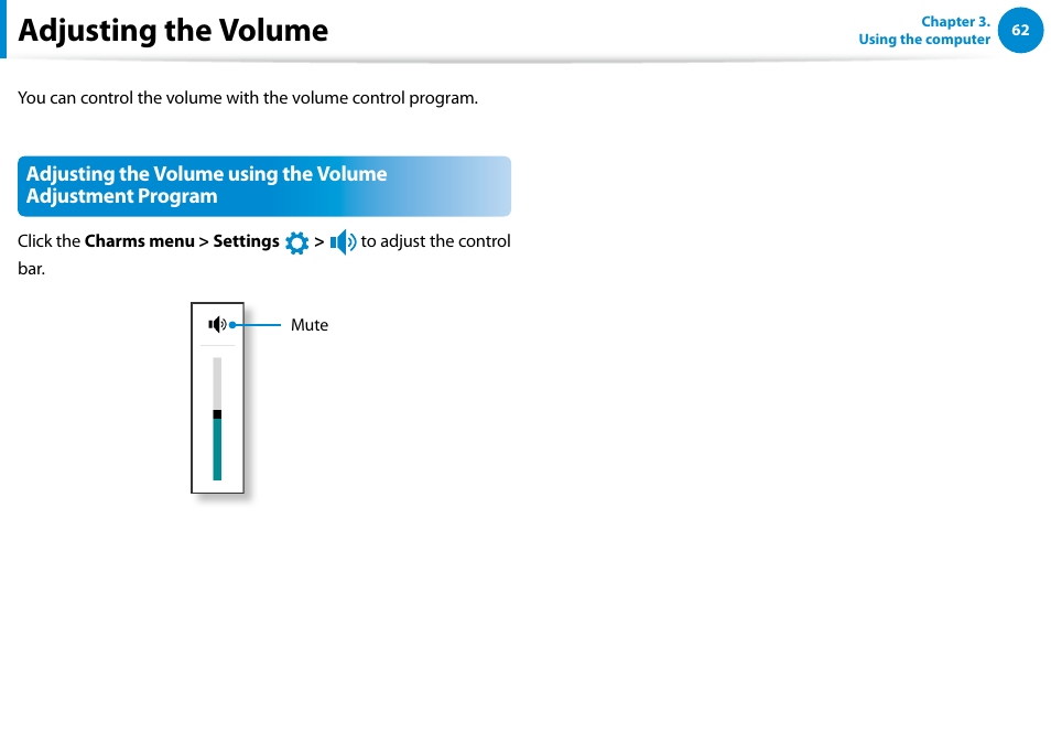 Adjusting the volume | Samsung DP700A3D-K02US User Manual | Page 63 / 136