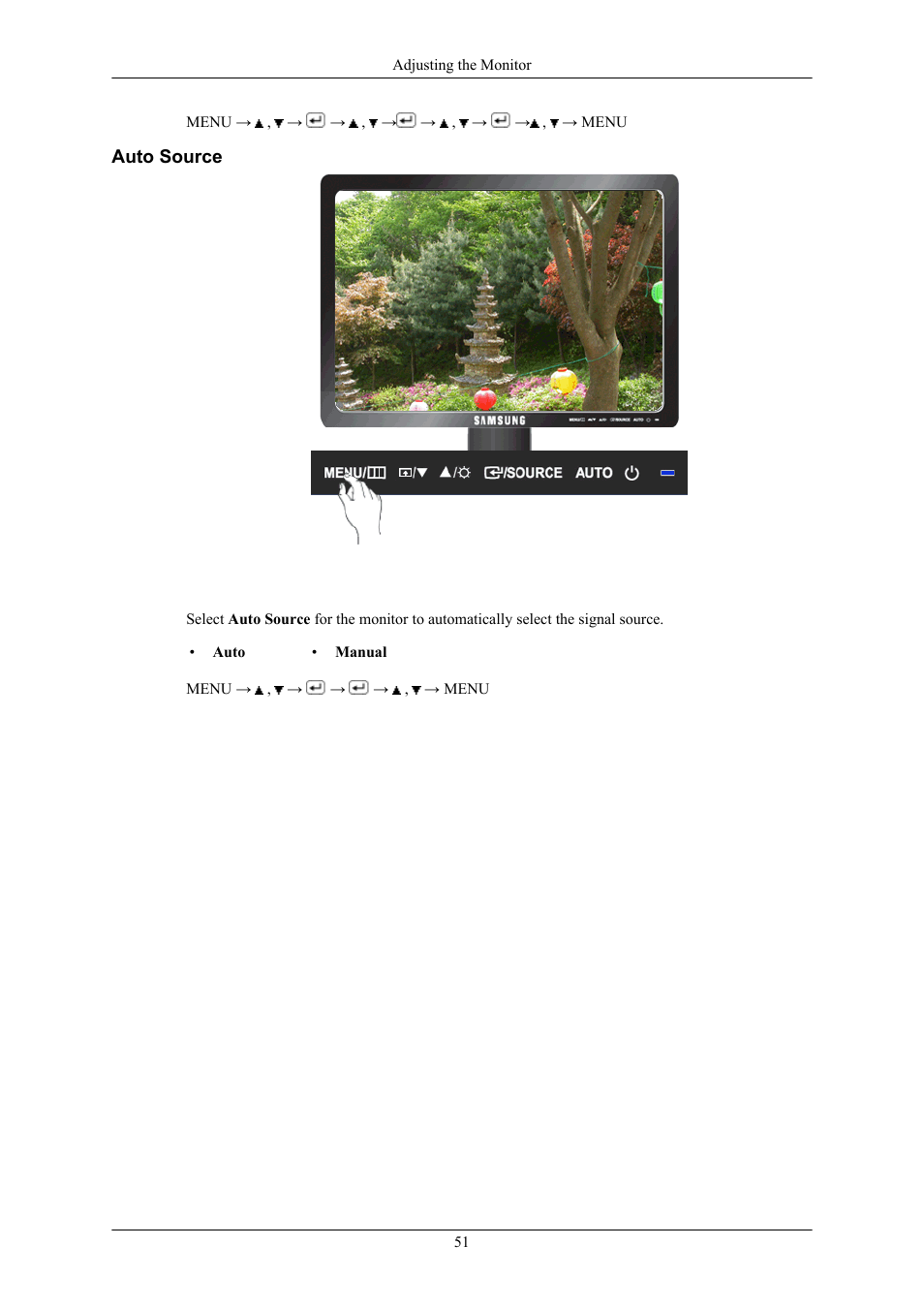 Auto source, Image size | Samsung LS19MYBRB7-XAC User Manual | Page 49 / 76