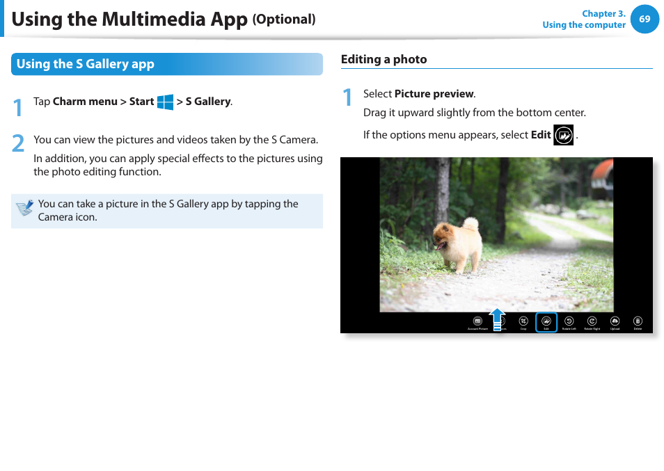 Using the multimedia app | Samsung NP-RV520-W01US User Manual | Page 70 / 133