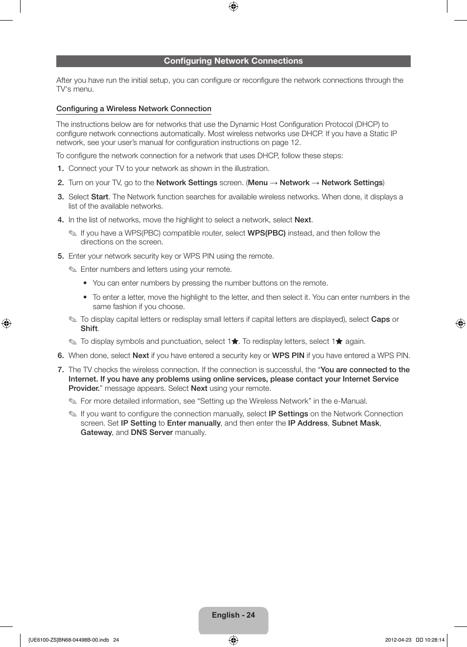 Samsung UN46ES6100GXZE User Manual | Page 24 / 69