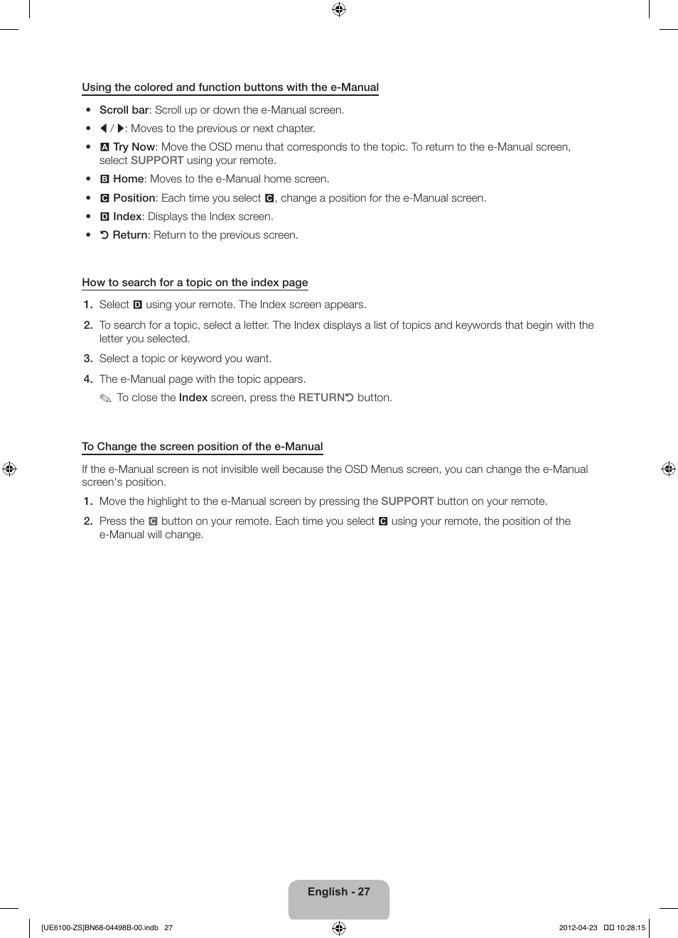 Samsung UN46ES6100GXZE User Manual | Page 27 / 69