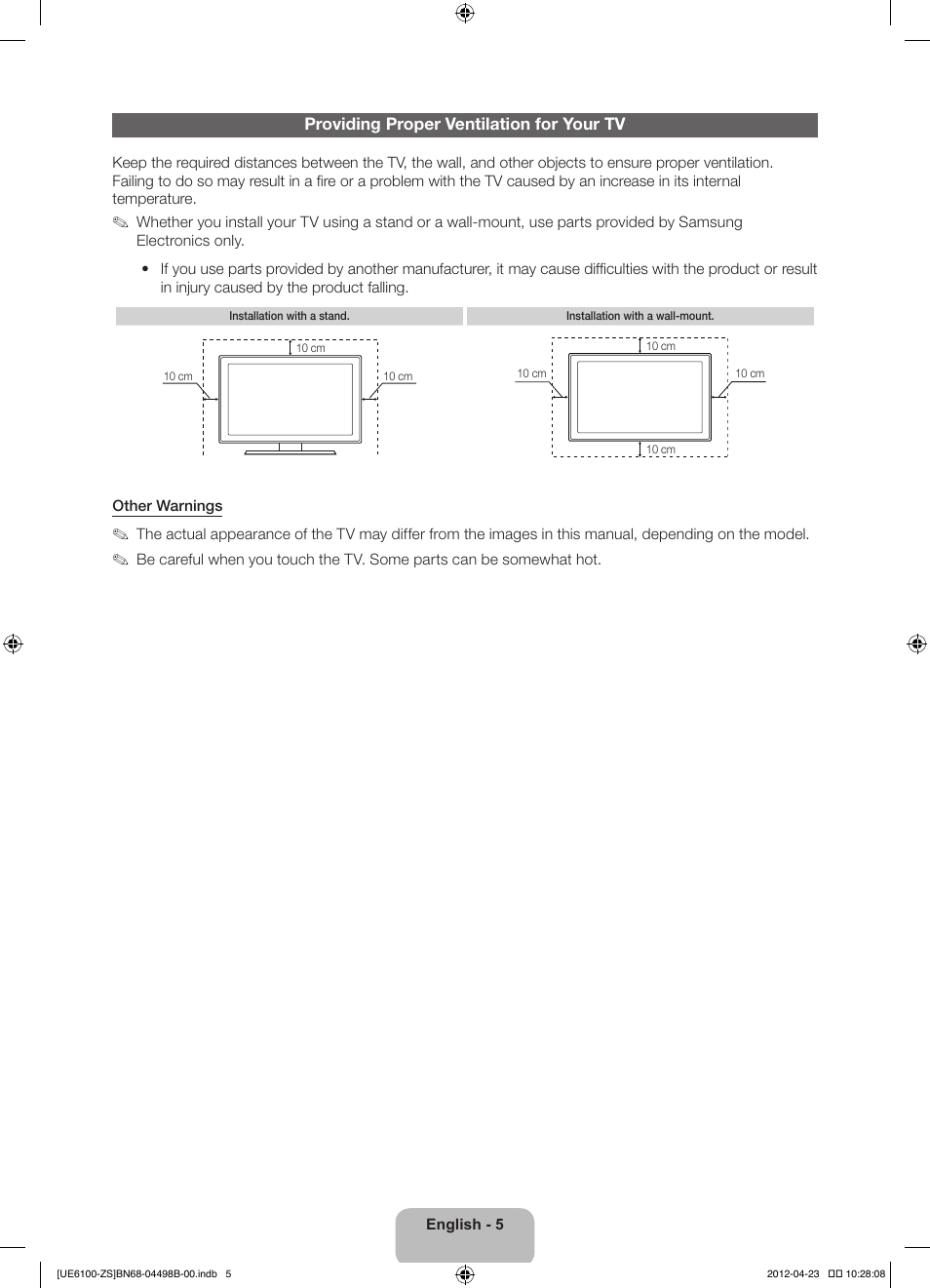 Samsung UN46ES6100GXZE User Manual | Page 5 / 69