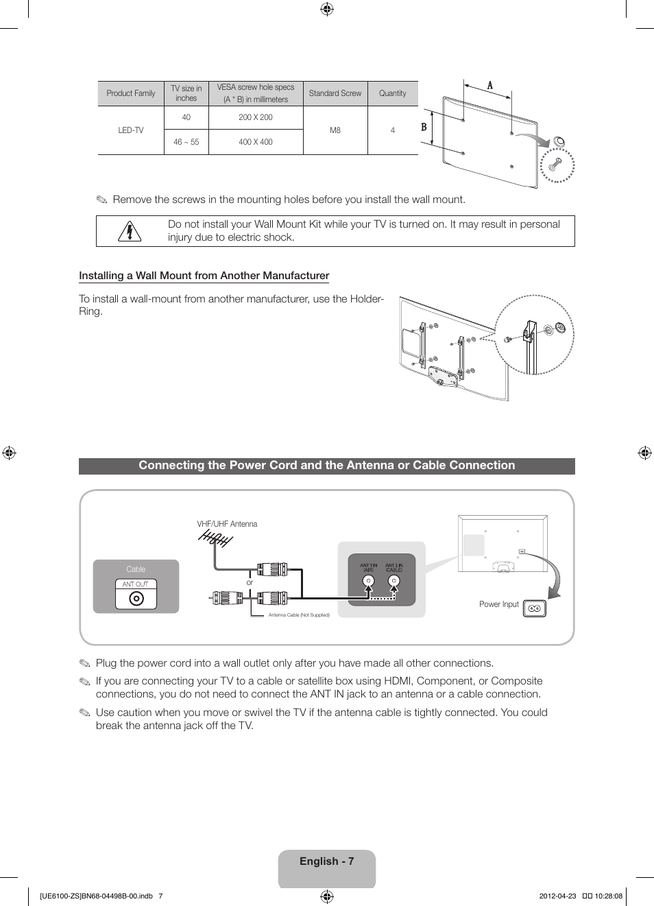 Samsung UN46ES6100GXZE User Manual | Page 7 / 69