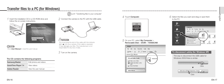 Transfer files to a pc (for windows) | Samsung EC-TL34HRBA-US User Manual | Page 9 / 19