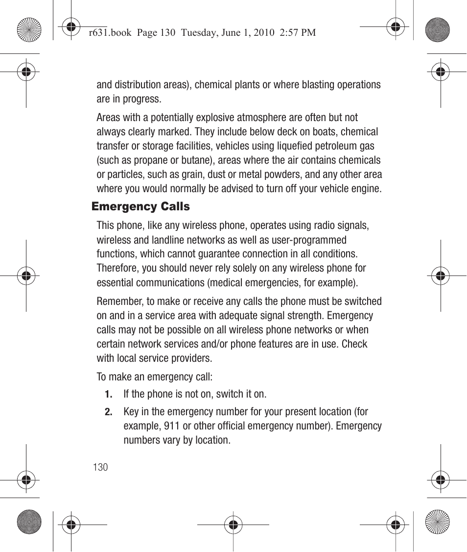 Emergency calls | Samsung SCH-R631LBAXAR User Manual | Page 134 / 165