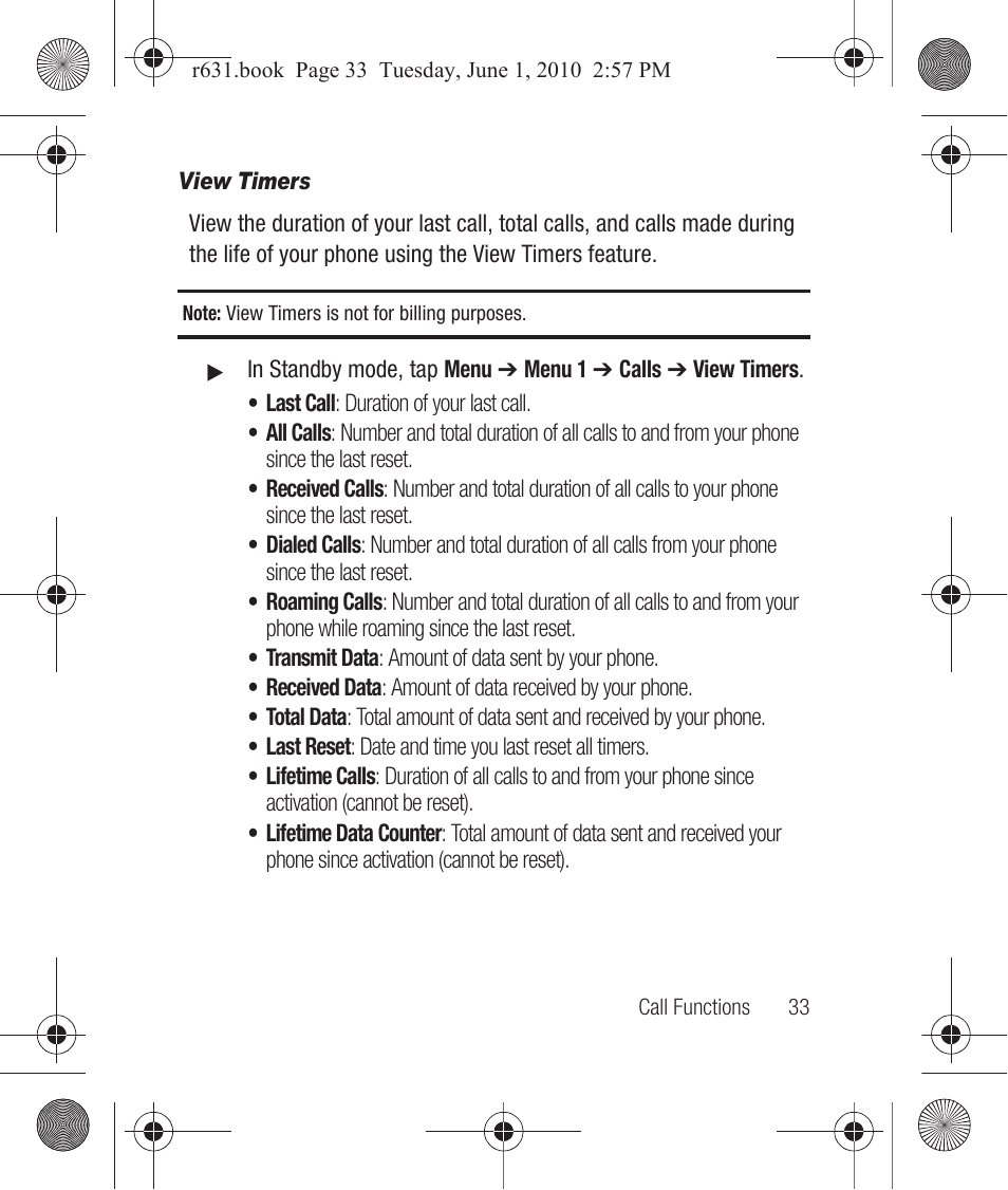 View timers | Samsung SCH-R631LBAXAR User Manual | Page 37 / 165