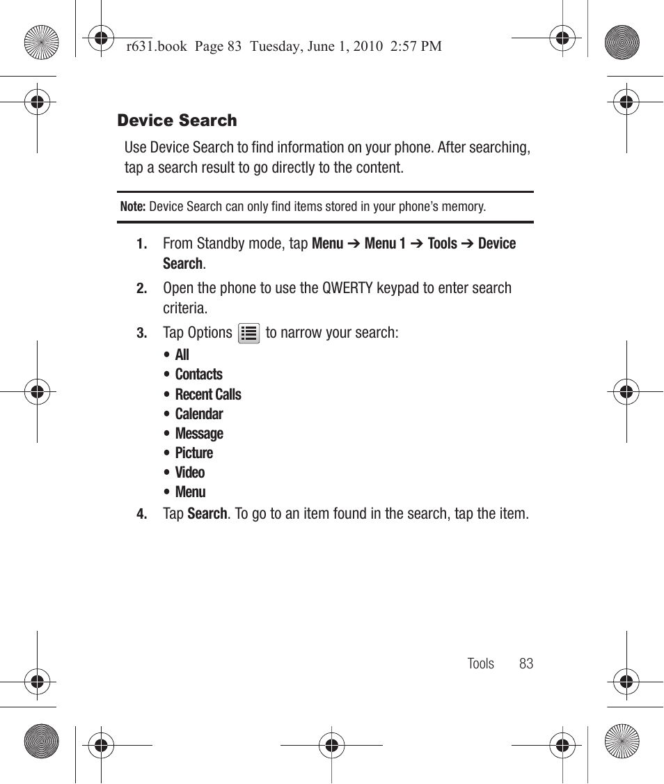 Device search | Samsung SCH-R631LBAXAR User Manual | Page 87 / 165