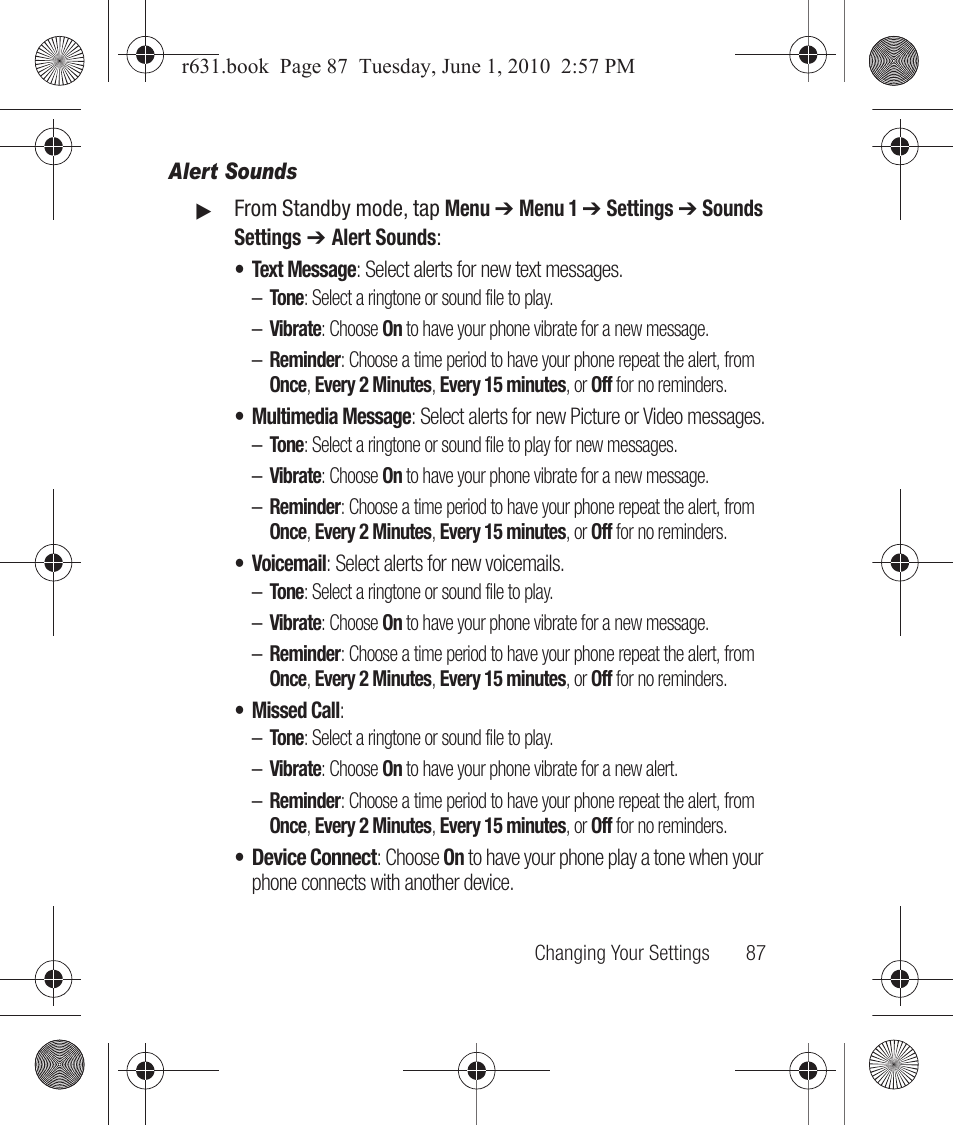 Alert sounds | Samsung SCH-R631LBAXAR User Manual | Page 91 / 165