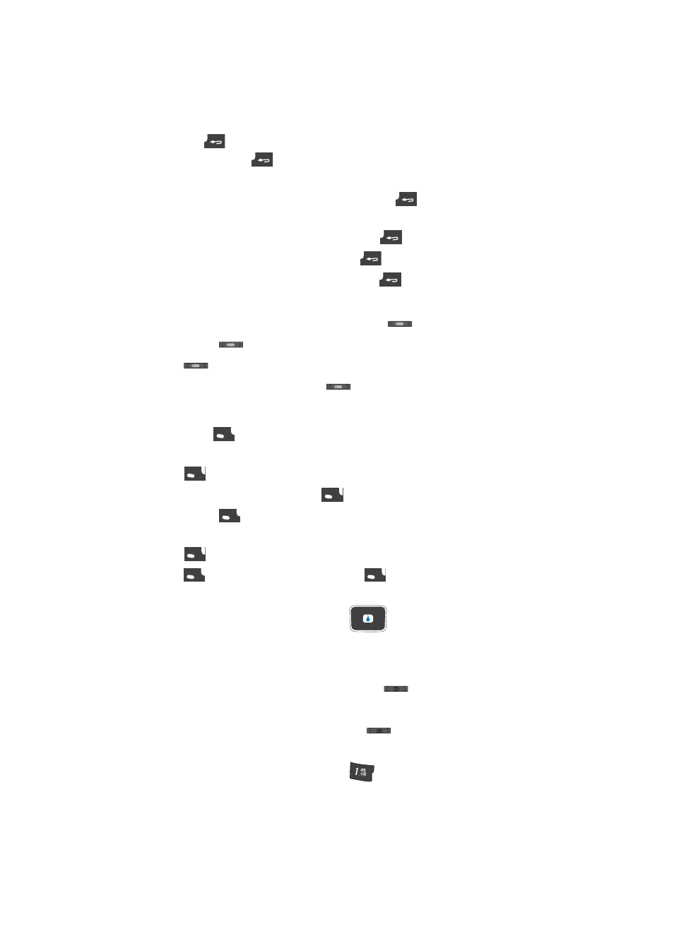Back/clear key, End key, Send touch key | Navigation key, Camera key | Samsung SPH-A303ZDASKE User Manual | Page 19 / 174