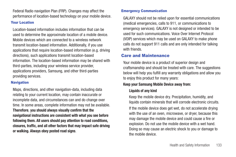Care and maintenance | Samsung YP-G70CW-XAX User Manual | Page 137 / 174