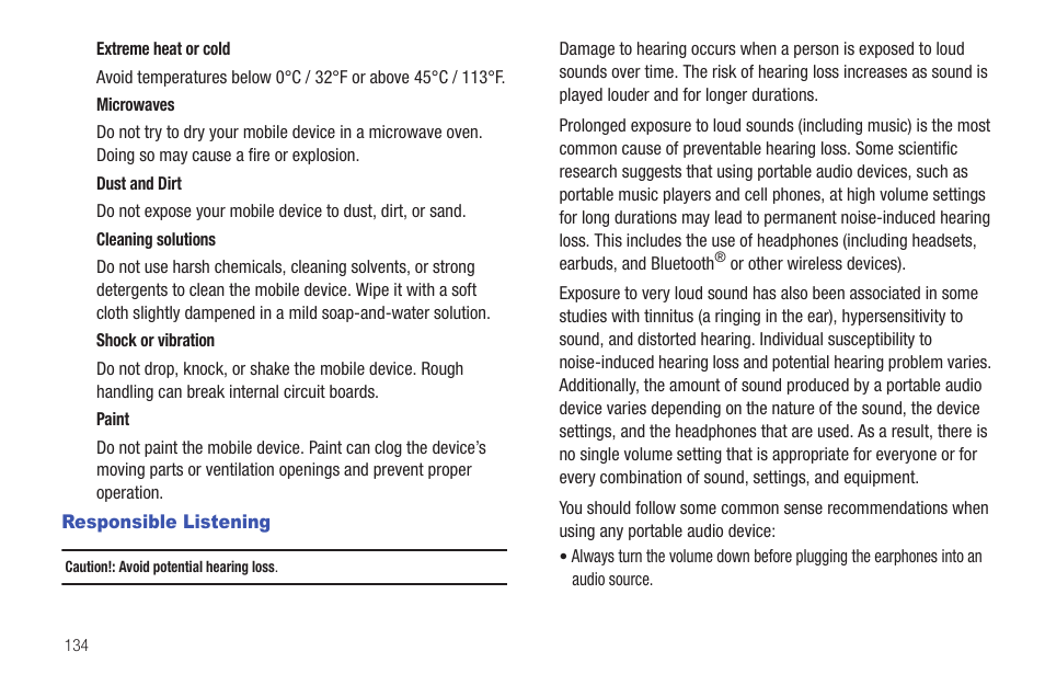 Responsible listening | Samsung YP-G70CW-XAX User Manual | Page 138 / 174