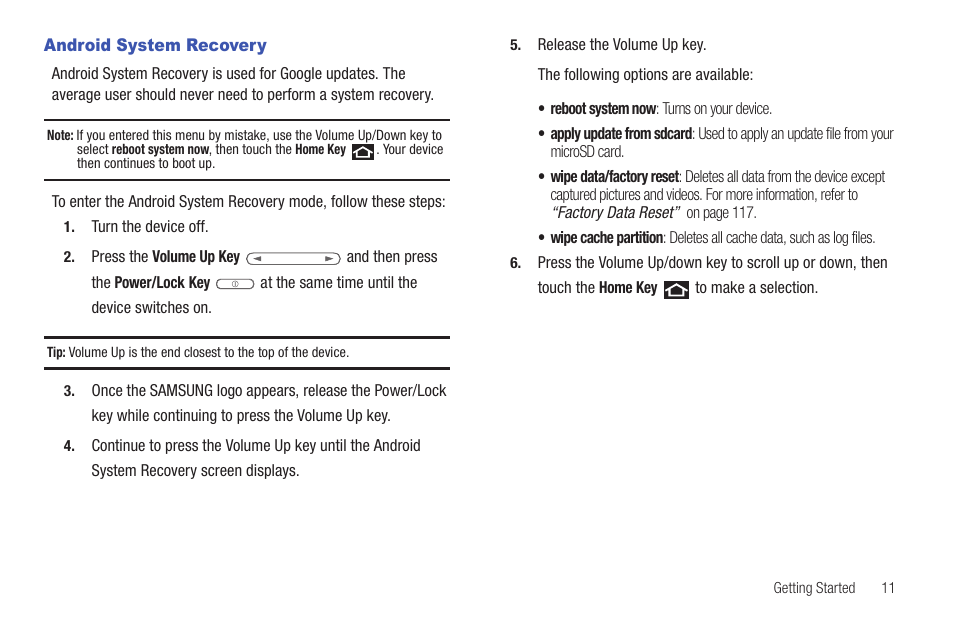 Android system recovery | Samsung YP-G70CW-XAX User Manual | Page 15 / 174