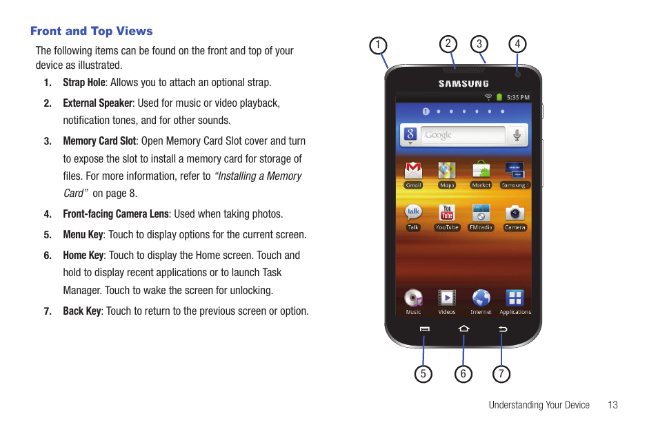 Front and top views | Samsung YP-G70CW-XAX User Manual | Page 17 / 174