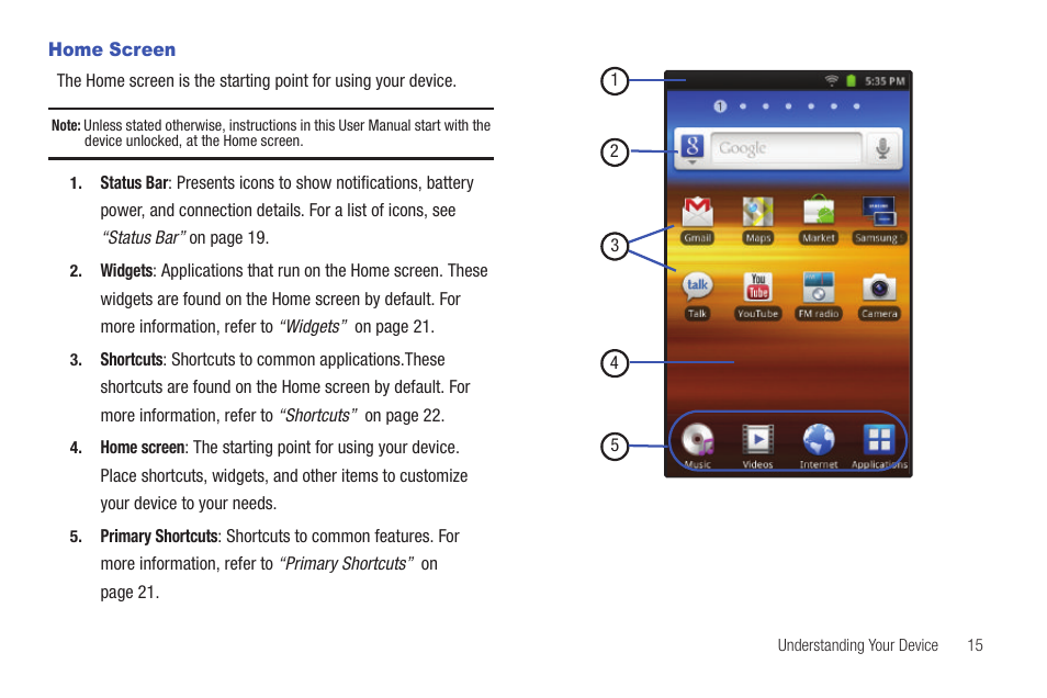 Home screen | Samsung YP-G70CW-XAX User Manual | Page 19 / 174