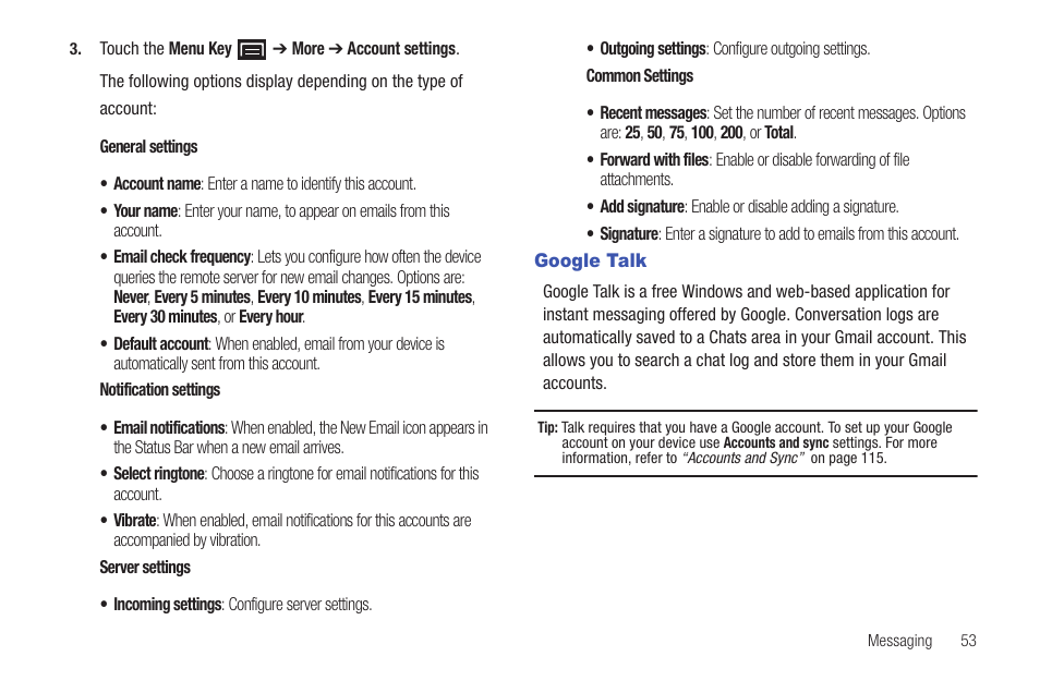 Google talk | Samsung YP-G70CW-XAX User Manual | Page 57 / 174