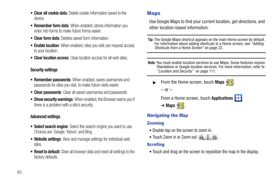 Maps | Samsung YP-G70CW-XAX User Manual | Page 64 / 174