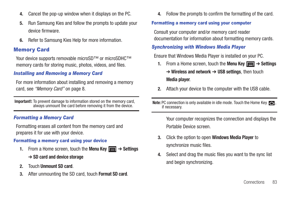 Memory card | Samsung YP-G70CW-XAX User Manual | Page 87 / 174