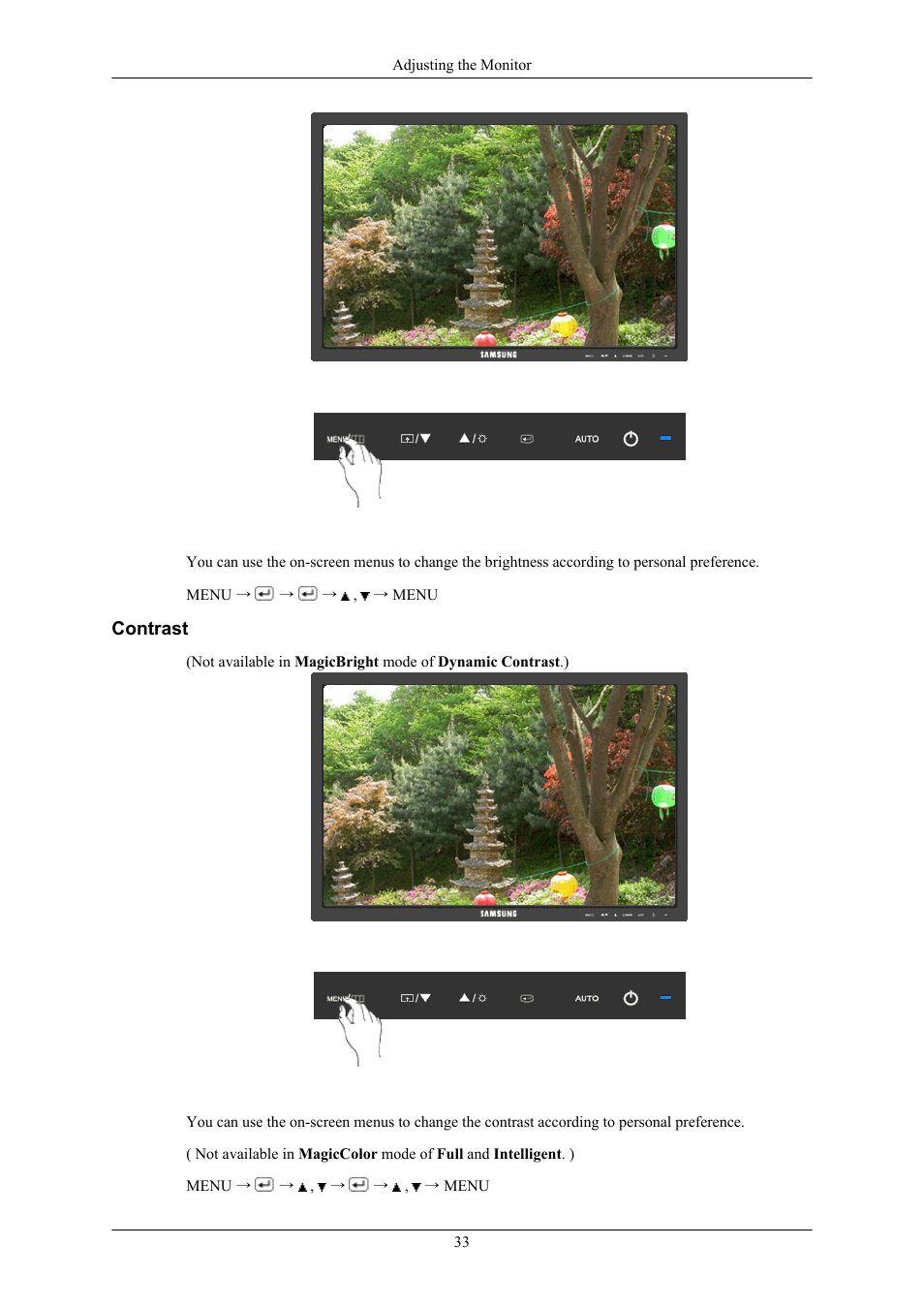 Contrast | Samsung LS19MYNKF-XAX User Manual | Page 34 / 70