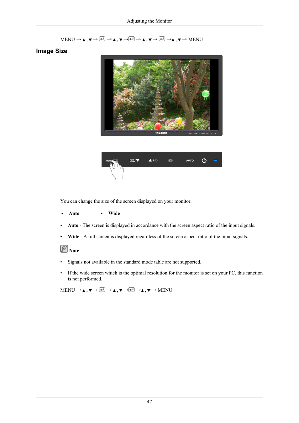Image size | Samsung LS19MYNKF-XAX User Manual | Page 48 / 70