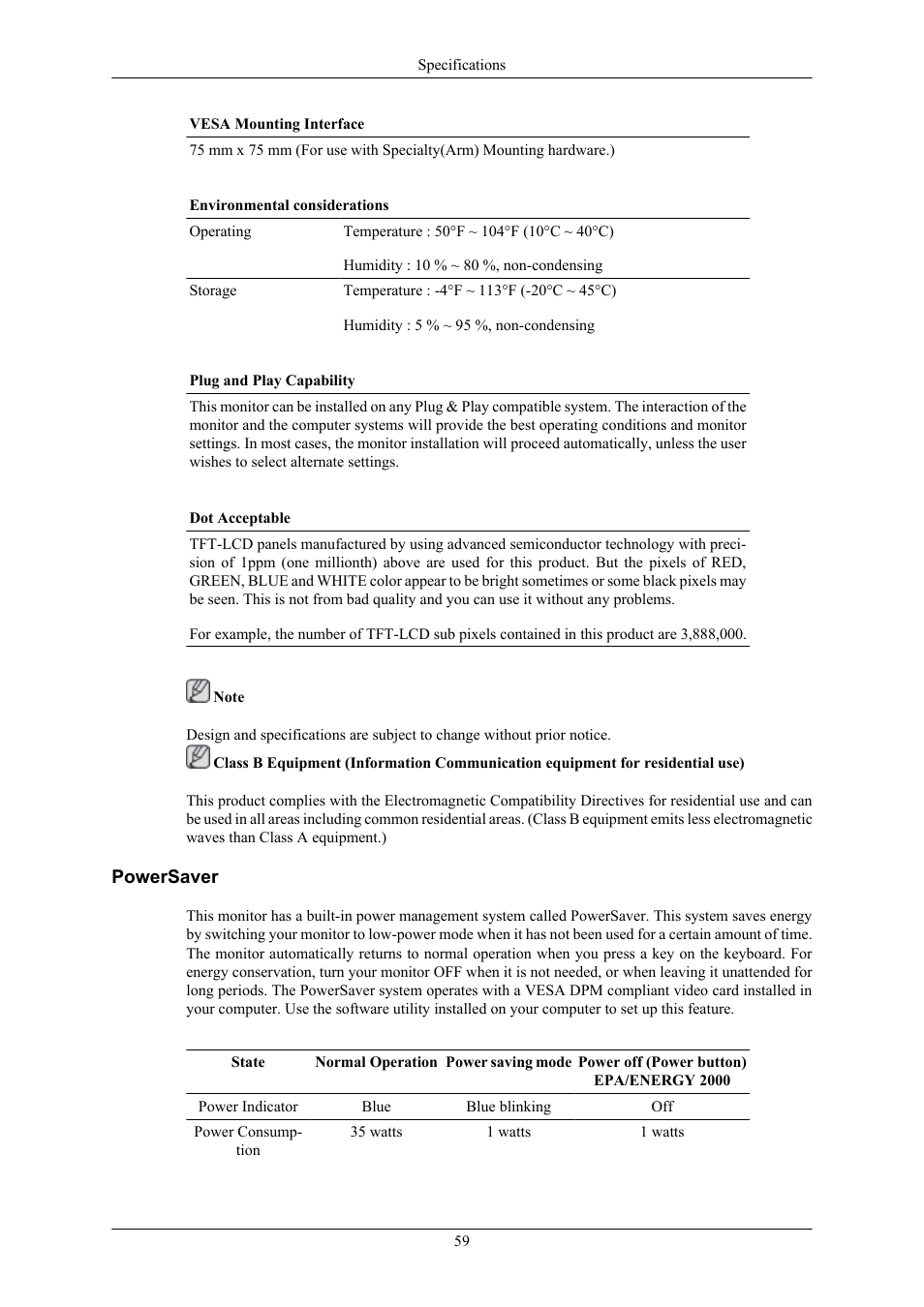 943nwx] powersaver | Samsung LS19MYNKF-XAX User Manual | Page 60 / 70